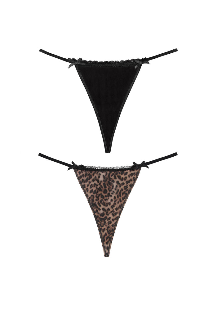 FERAL HARDWARE CHARM MESH G-STRING (2 PACK)
