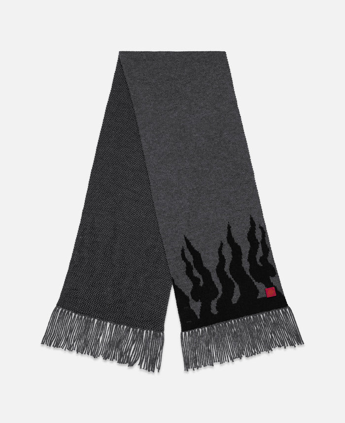 Flame Knit Scarf (Grey)