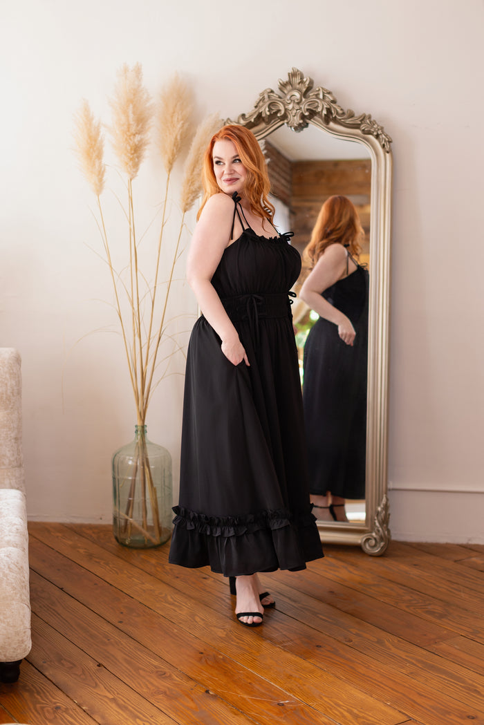 Fleur Dress in Obsidian Rose