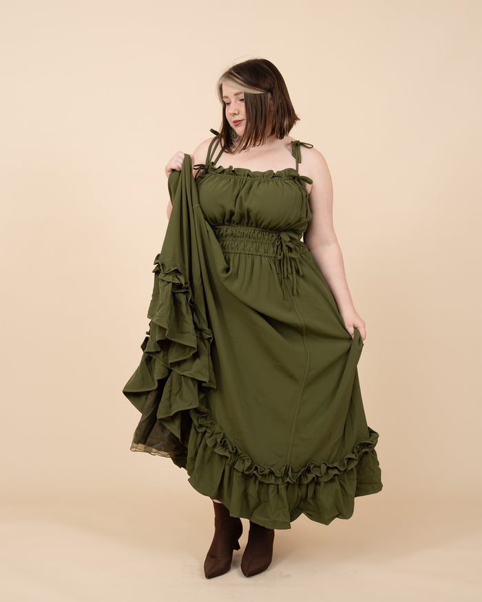 Fleur Dress in Olive Grove