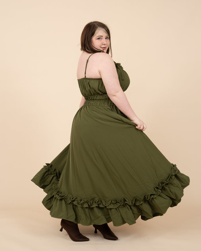 Fleur Dress in Olive Grove