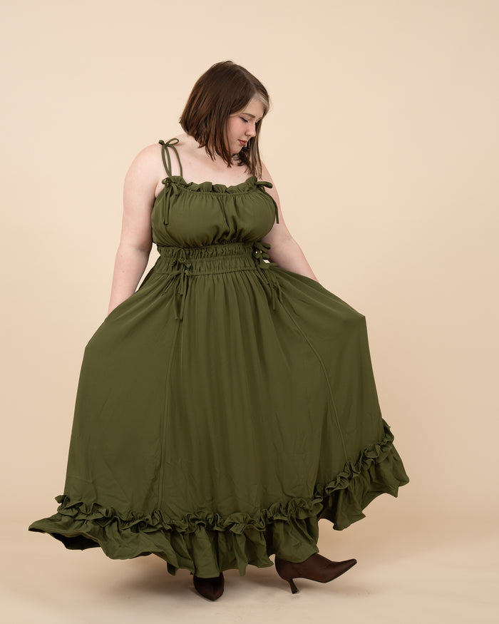 Fleur Dress in Olive Grove