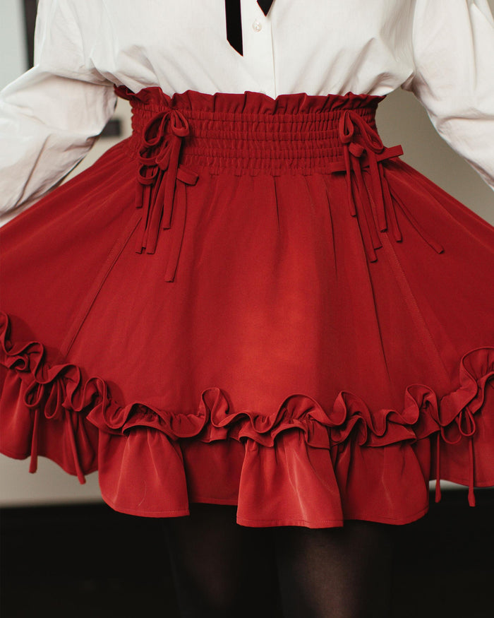 Fleur Skirt in Carmine Rose