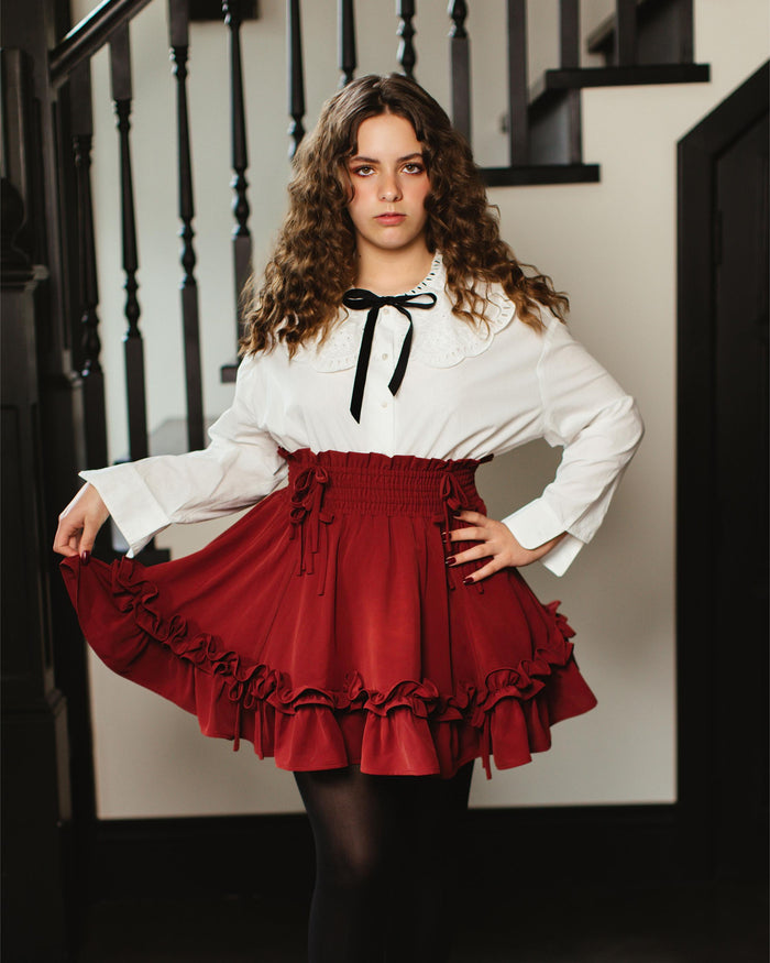 Fleur Skirt in Carmine Rose