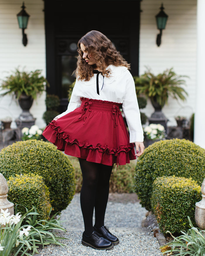 Fleur Skirt in Carmine Rose