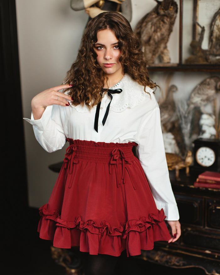 Fleur Skirt in Carmine Rose