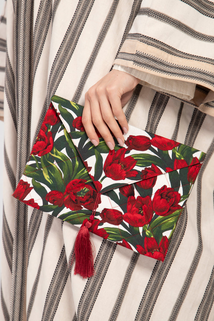 Fold Cotton Tulips Pouch