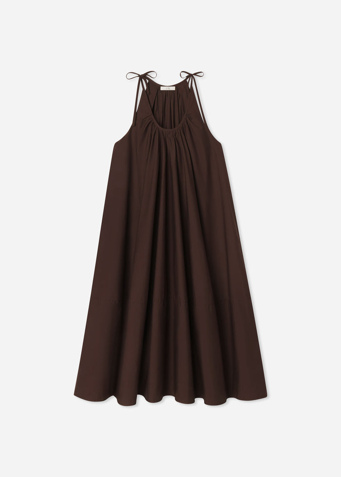 Gathered Maxi Dress - Chocolate