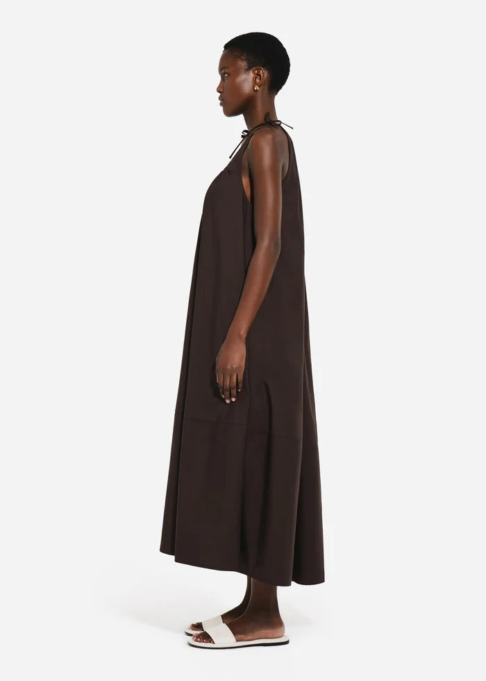 Gathered Maxi Dress - Chocolate