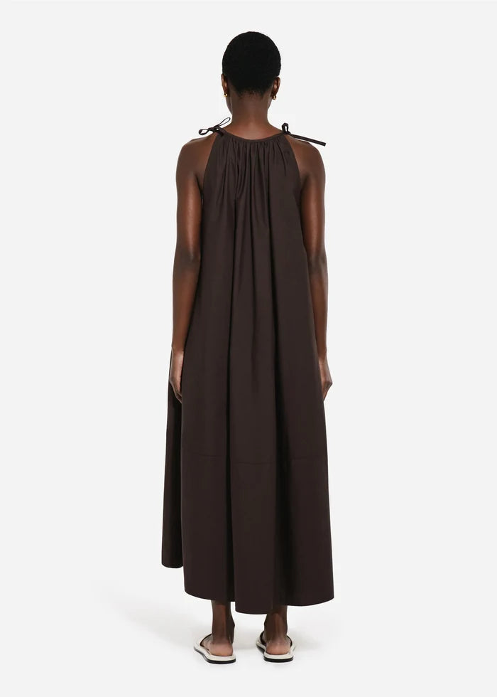 Gathered Maxi Dress - Chocolate
