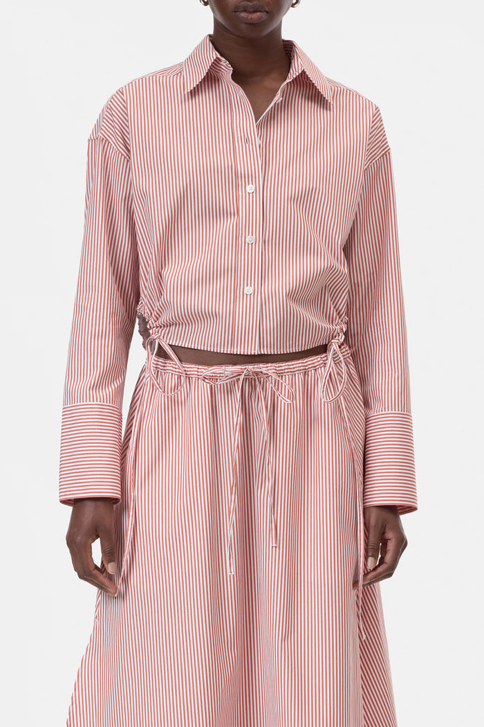 Gathered Shirt - Brick Red