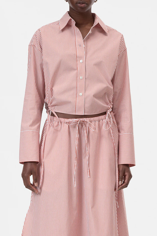 Gathered Shirt - Brick Red