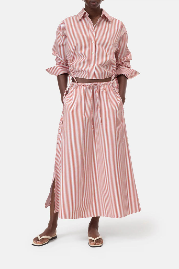 Gathered Shirt - Brick Red