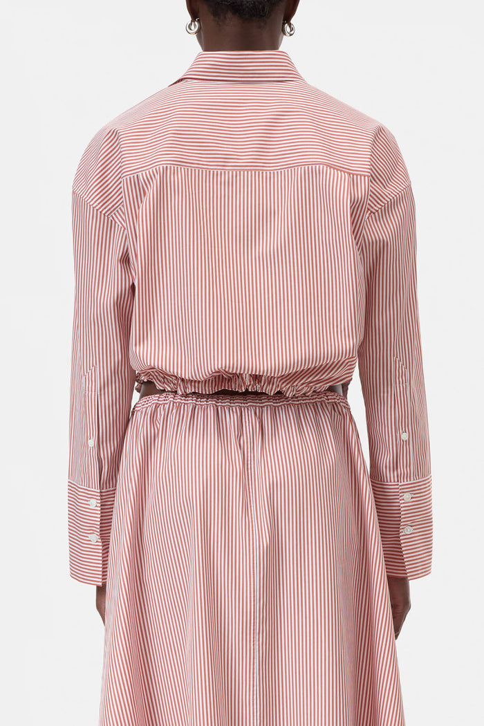 Gathered Shirt - Brick Red