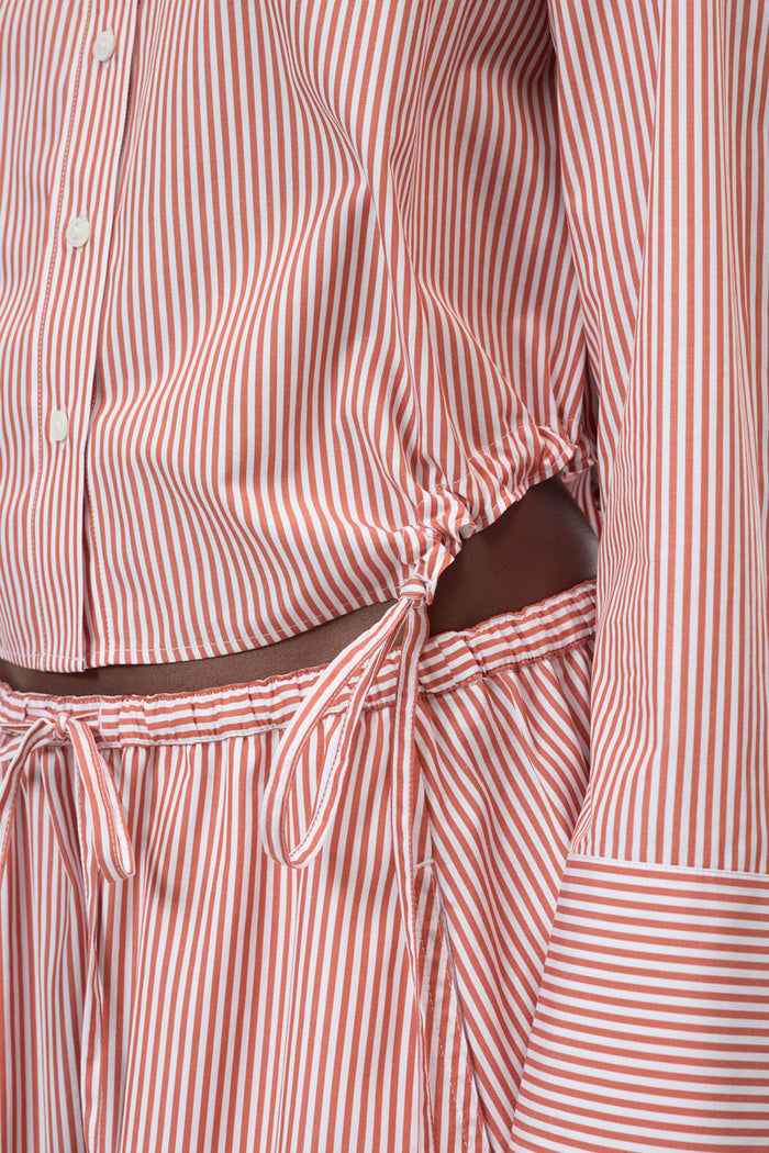 Gathered Shirt - Brick Red