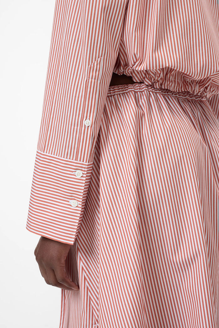 Gathered Shirt - Brick Red
