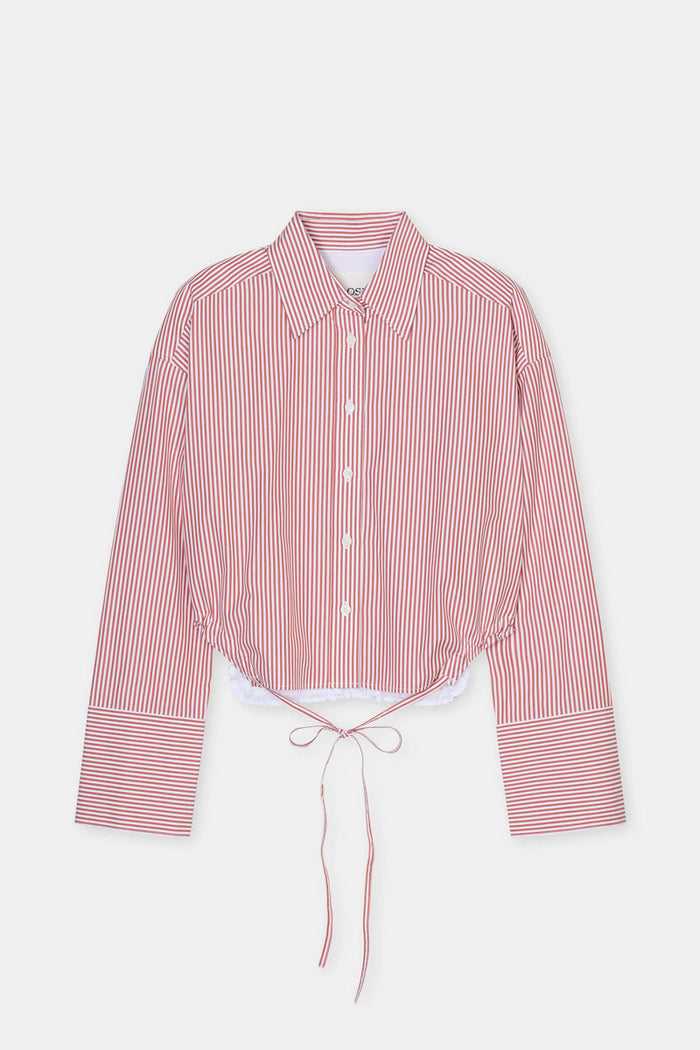 Gathered Shirt - Brick Red