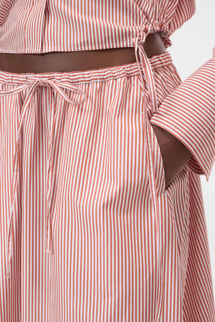 Gathered Skirt - Brick Red