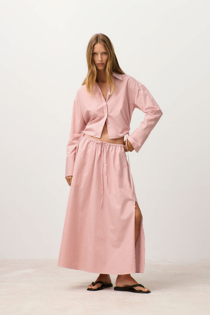 Gathered Skirt - Brick Red