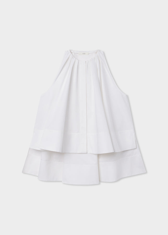 Gathered Tunic Shirt - White