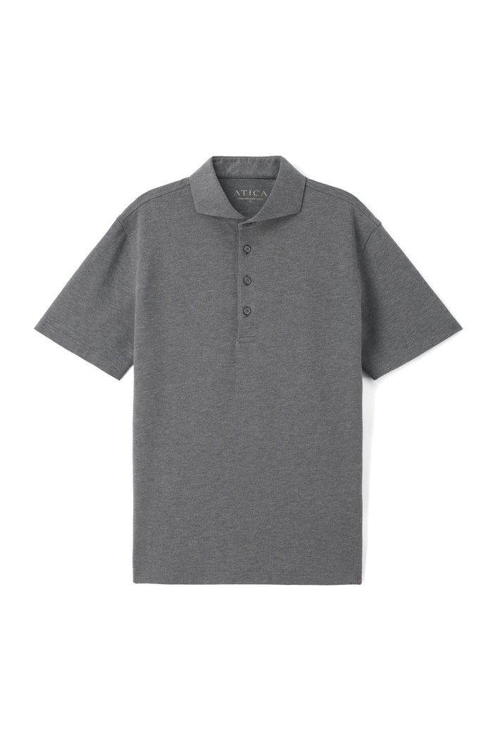 Grey Dress Collar Performance Polo - Atica Man