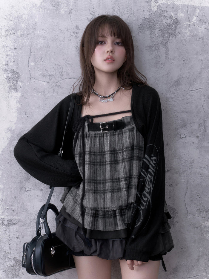 Grunge Plaid Buckle Cami Top