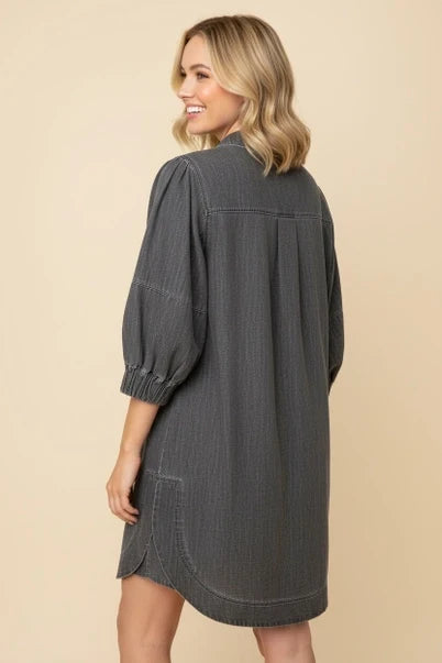 Heimish Denim Zip Front Shift Dress