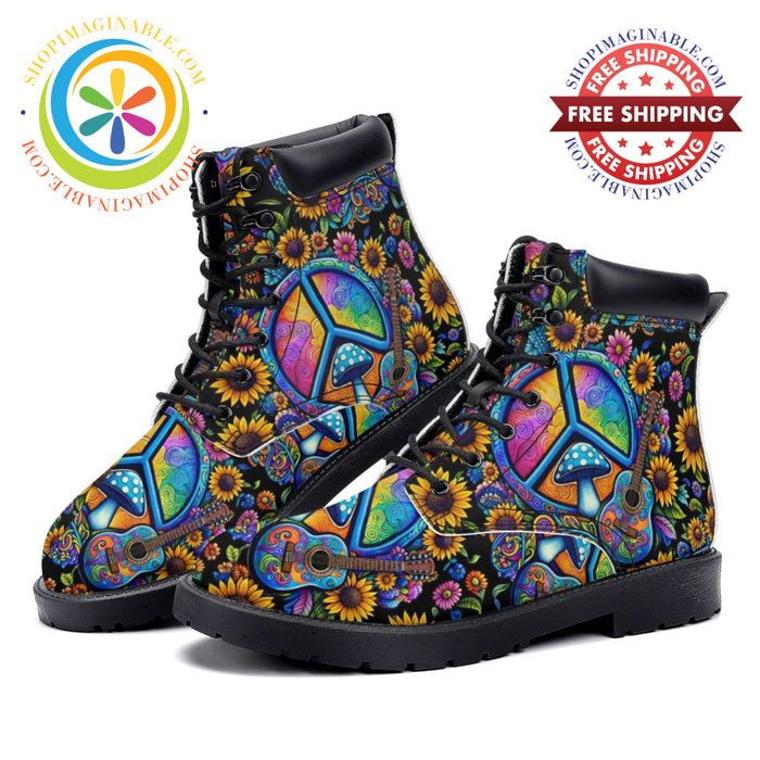 Hippie Soul - Leather Martin Boots white / 36