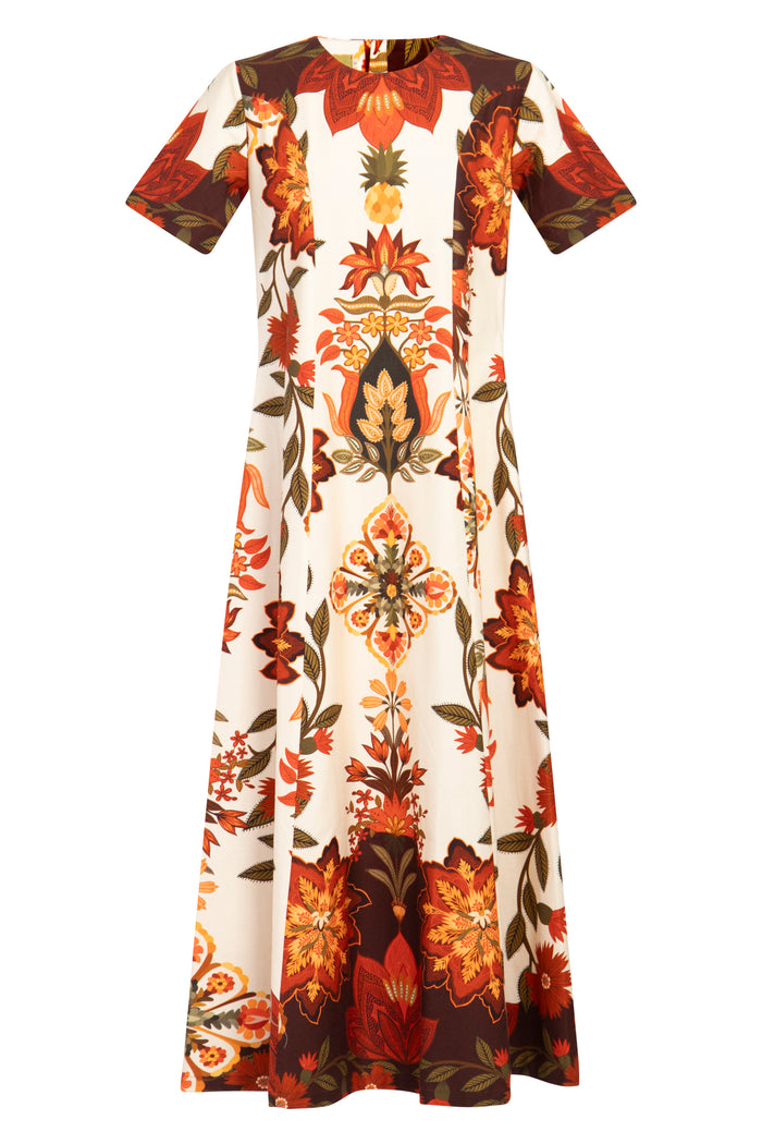 Ikram Cotton Floral Print Dress