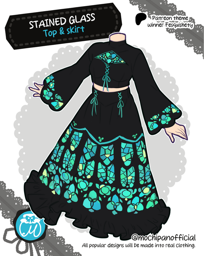(Interest Check) Stained Glass Top & Long Skirt
