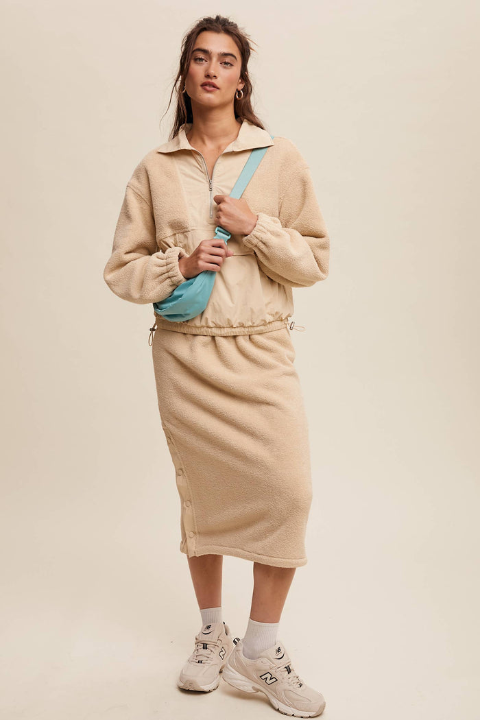 Janie Fleece Midi Skirt