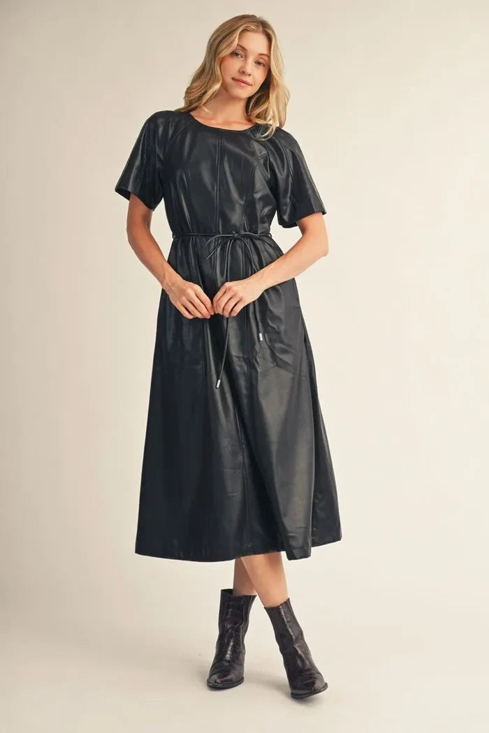 Jodifl Faux Leather Midi Dress