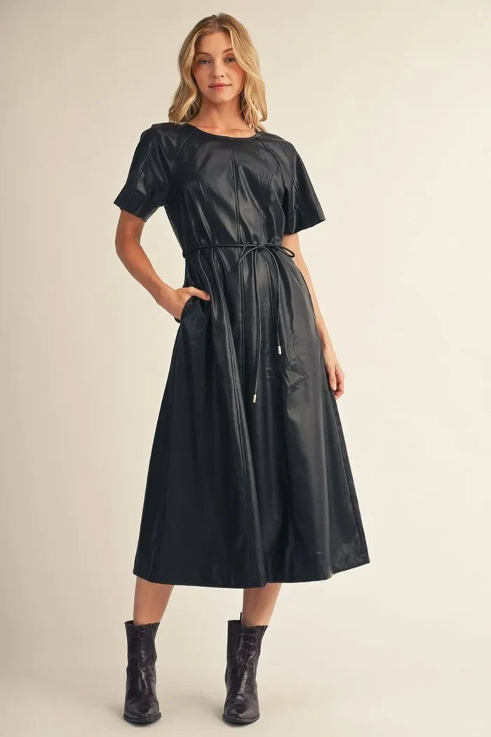 Jodifl Faux Leather Midi Dress