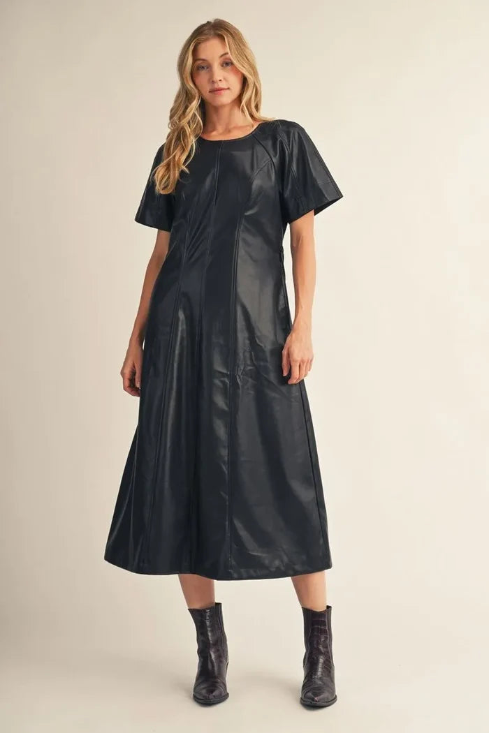 Jodifl Faux Leather Midi Dress