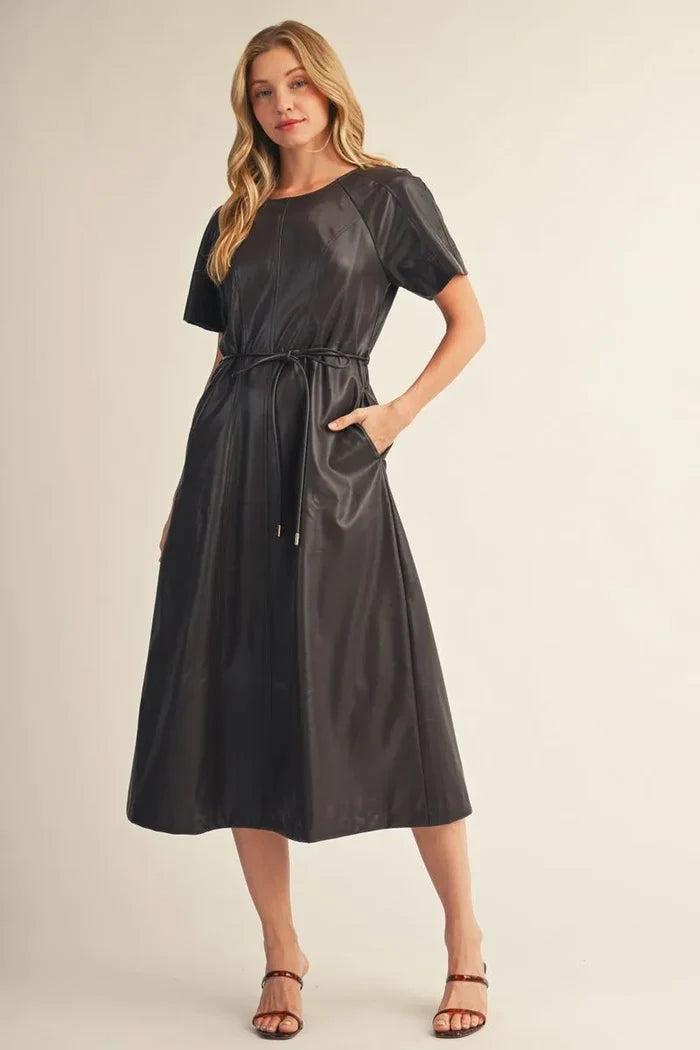 Jodifl Faux Leather Midi Dress