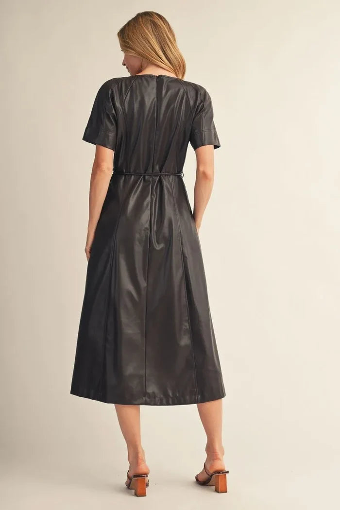 Jodifl Faux Leather Midi Dress