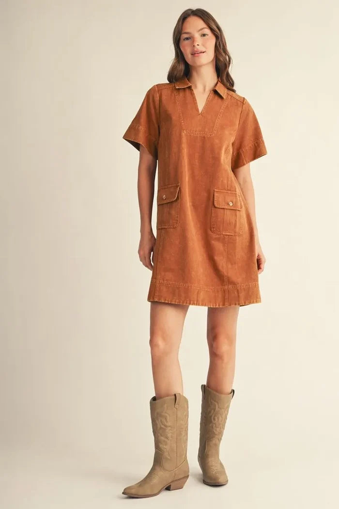 Jodifl Garment Washed Shift Dress