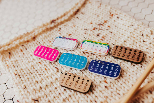 (Knitting) Needle Minder Set, Size Reminder Stitch Markers