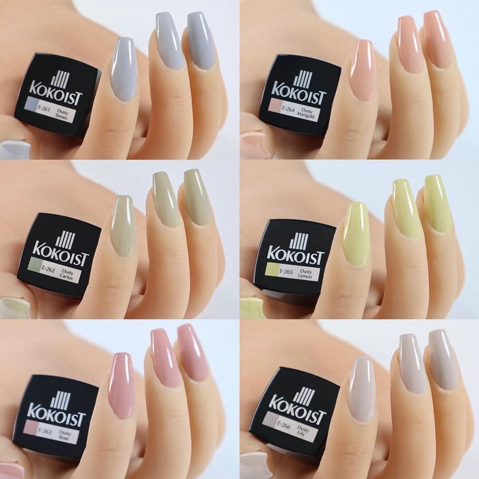 Kokoist Dusty Rose Series E261-E266, set of 6 Color Gel Collection KOKOIST