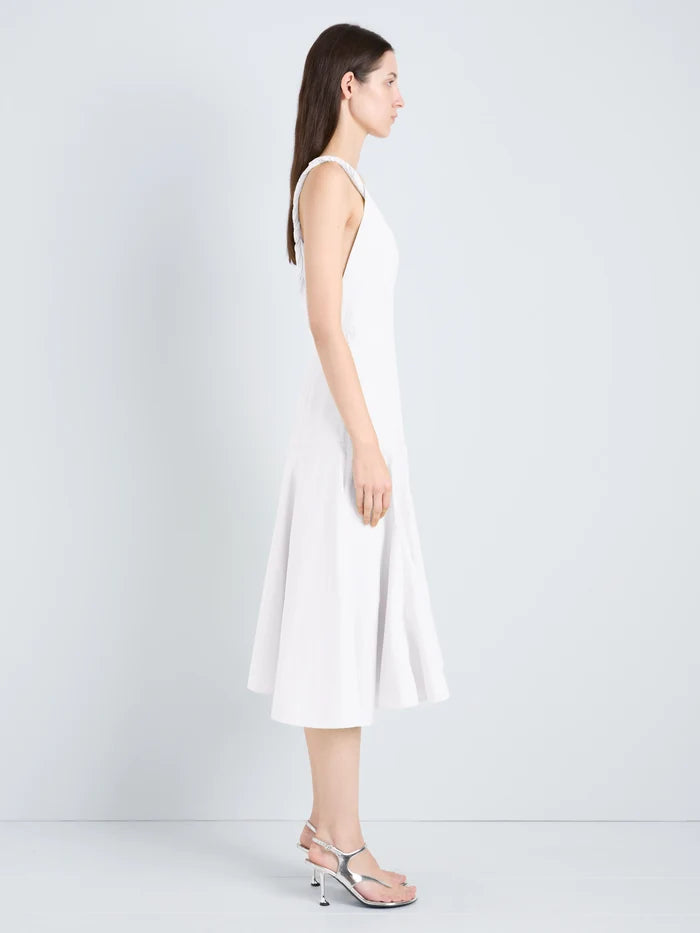 Leo Dress in Classic Cotton Shirting - White