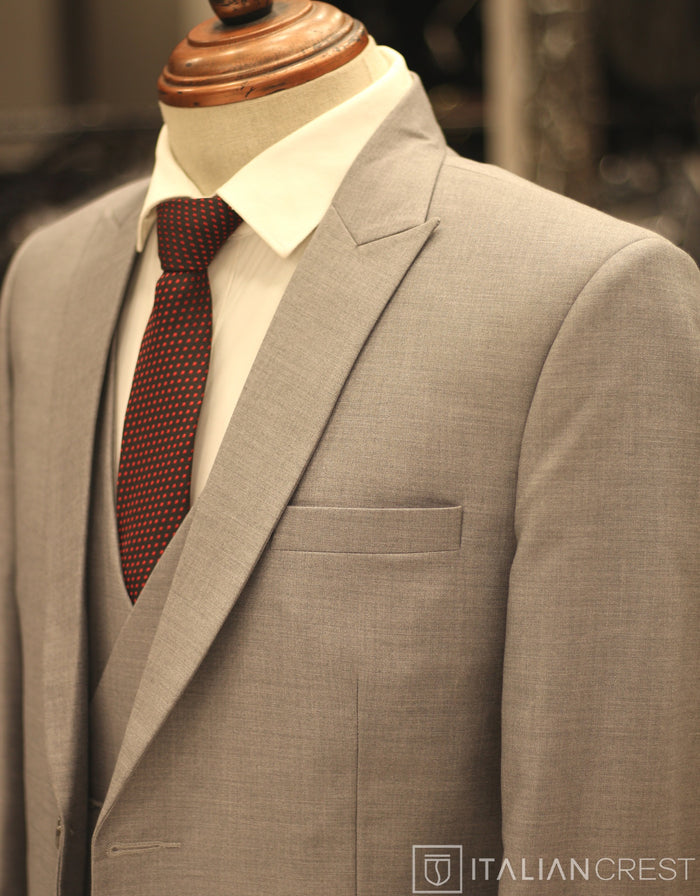 Light Blue 3-Piece Peak Lapel Suit