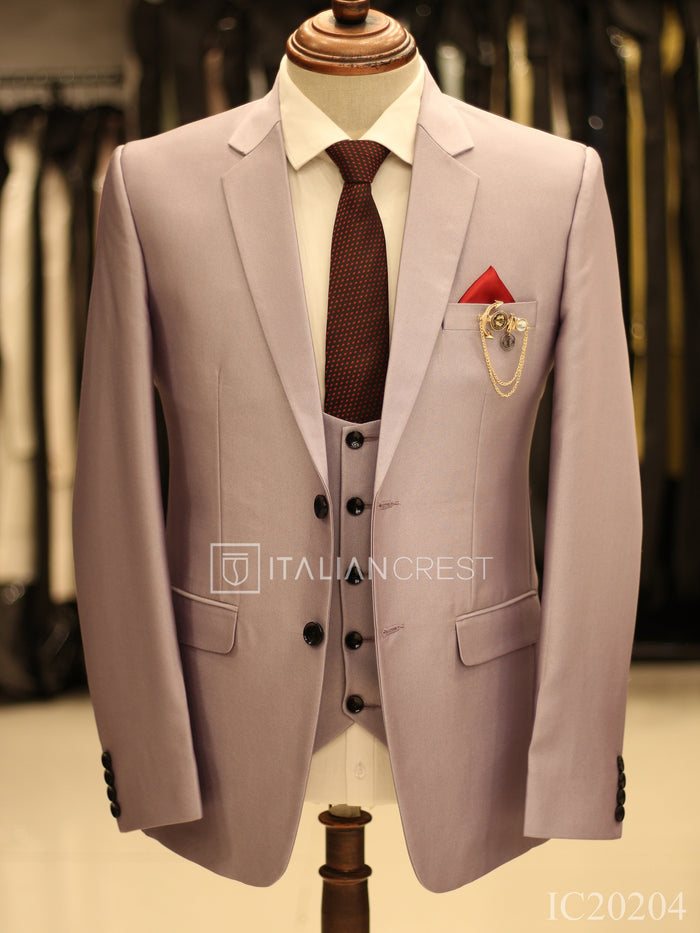 Light Purple 3-Piece Notch Lapel Suit
