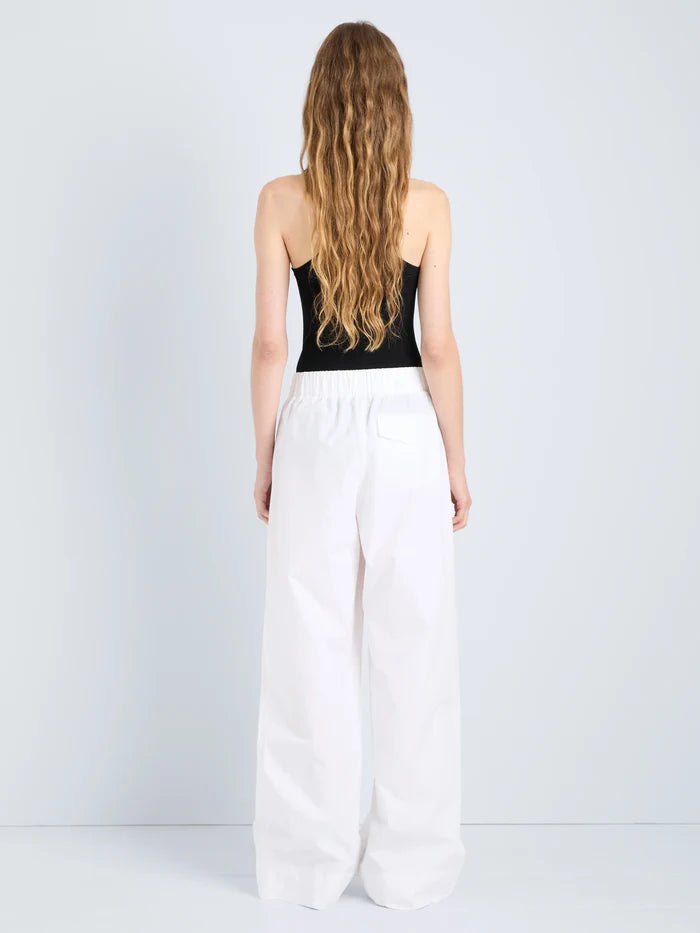 Lissia Pant in Classic Cotton Shirting - Optic White