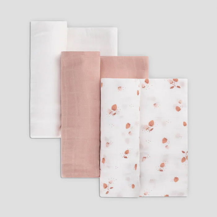 Little Bamboo Muslin Wrap 3pk - Dusty Rose