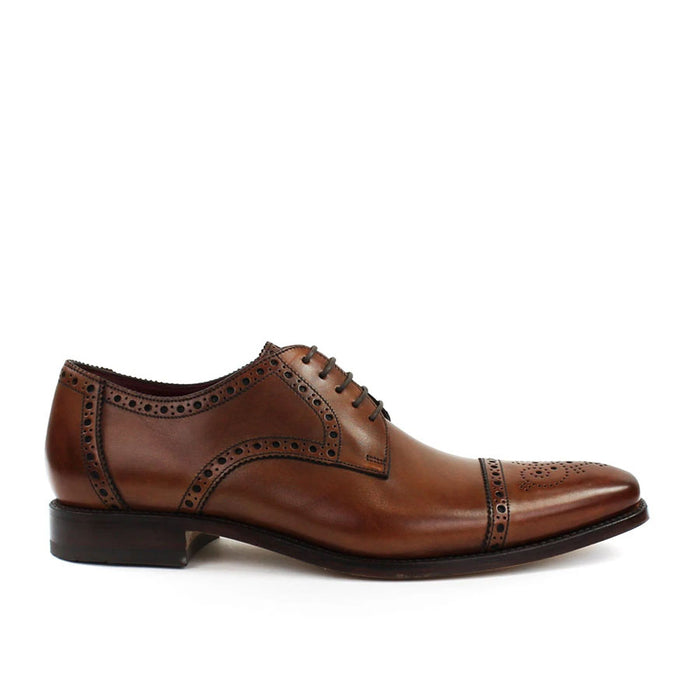 Loake - Foley CD Semi-Brogue Derby Shoes in Hazelnut - Nigel Clare
