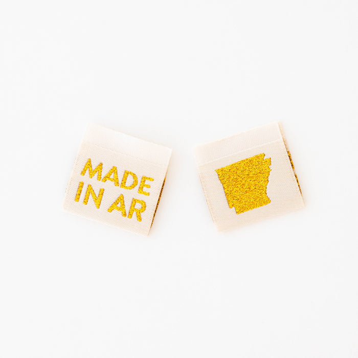Made in My State Gold Woven Labels
