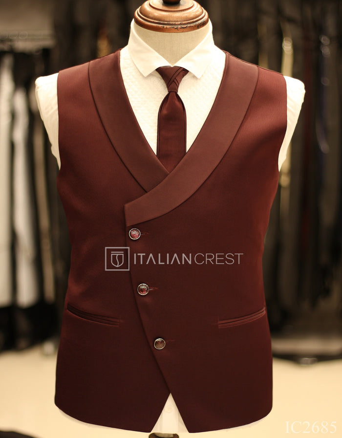 Maroon 5pc Wedding Suit