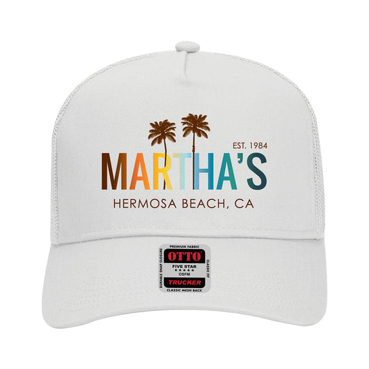 Martha's Retro Palms Cap -White