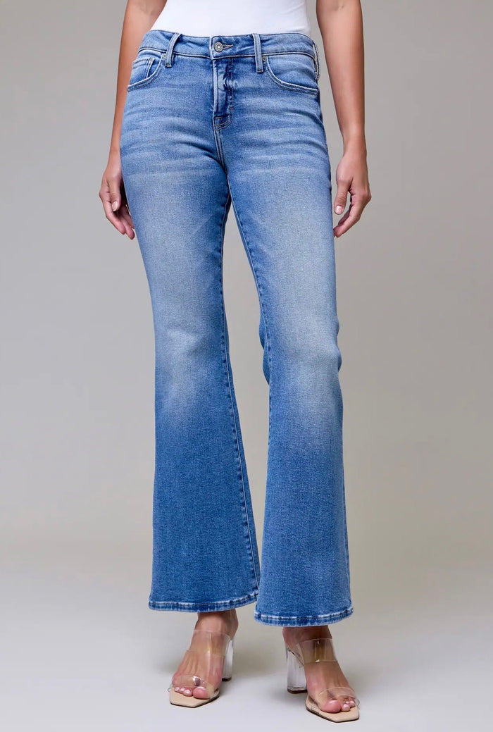 Medium Wash Clean Stretch Mid Rise Bootcut