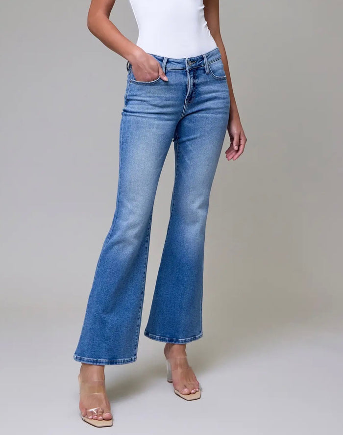 Medium Wash Clean Stretch Mid Rise Bootcut